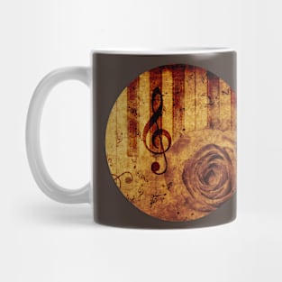 Retro piano with rose Mug